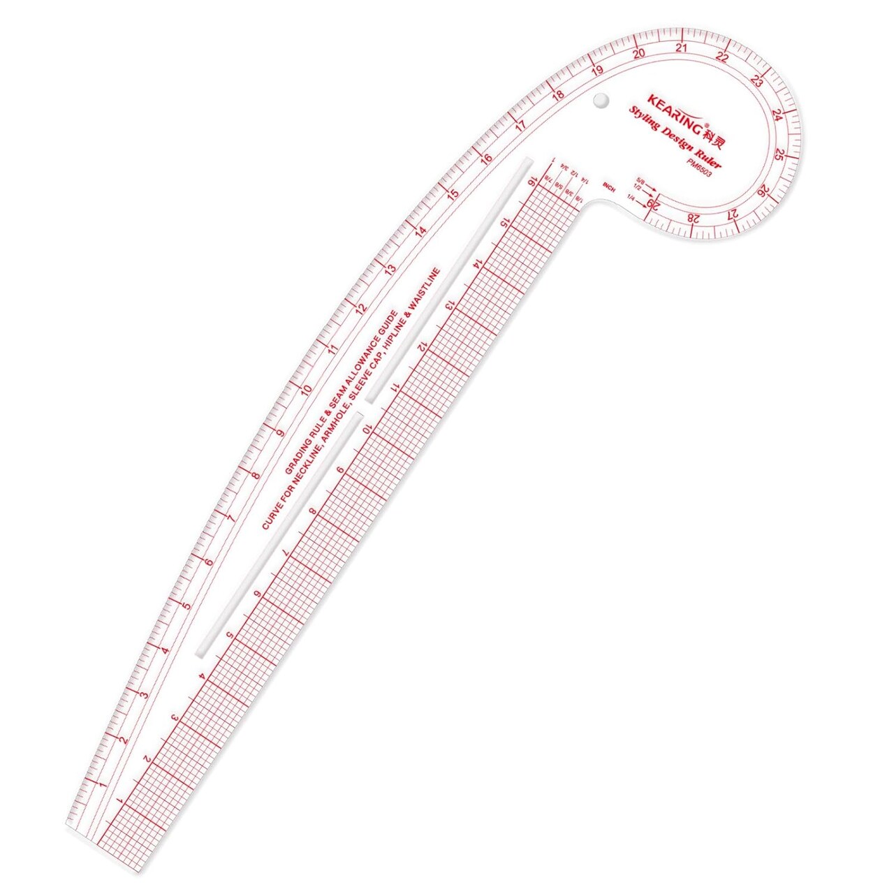 Kearing® 4-in-1 Clear Acrylic French Curve Ruler for Sewing, Pattern Making, Quilting, Fashion Design & Dressmaking